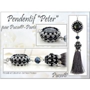 18mm Glass round cabochon by Puca® - Opaque Hyacinth New Picasso x1