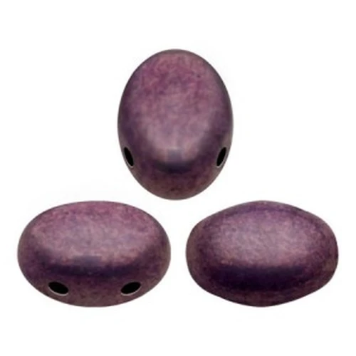 Glass beads Samos® by Puca® 7x5 mm Opaque Mix Amethyst Gold Ceramic Look x10g