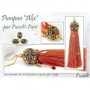 Glass beads Samos® by Puca® 7x5 mm Opaque Mix Amethyst Gold Ceramic Look x10g