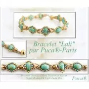 Glass beads Samos® by Puca® 7x5 mm Opaque Mix Amethyst Gold Ceramic Look x10g