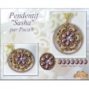 Glass beads Samos® by Puca® 7x5 mm Opaque Mix Amethyst Gold Ceramic Look x10g