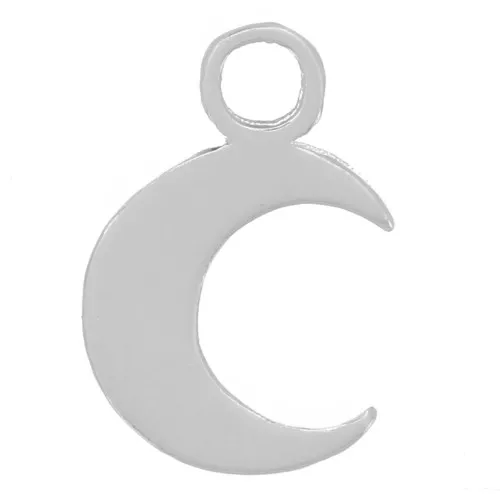 8x5mm 925 Sterling Silver Mini Moon Charm x1