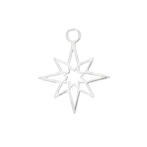 12x10mm 925 Sterling Silver Openwork Northern Star Charm x1