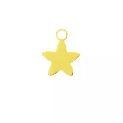 8x6mm 925 Sterling Silver Mini Star Charm ? Gold Tone x1