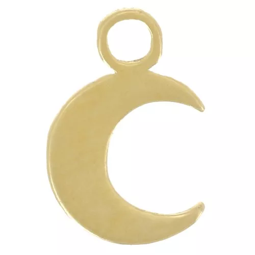 8x5mm 925 Sterling Silver Mini Moon Charm ? Gold Tone x1
