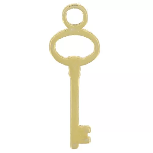 12x4mm 925 Sterling Silver Mini Key Charm ? Gold Tone x1