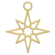 12x10mm 925 Sterling Silver Openwork Northern Star Charm ? Gold Tone x1