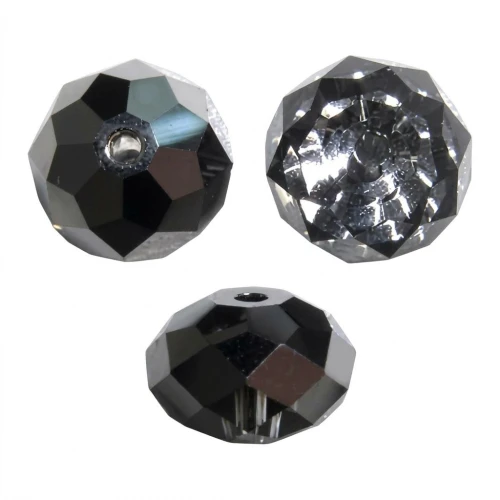 PureCrystal 5040 Flat round 6mm Crystal Silver Night x1