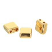 6mm Tila zamac Beads - Fine Gold Plated x1