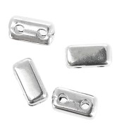 6x3mm Half Tila Zamac Beads - Antique Silver Plating x4|raw }}