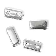 6x3mm Half Tila Zamac Beads - Antique Silver Plating x4