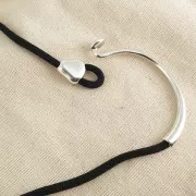 13x12mm Slider bead with two holes for 2.5 mm cord - Antique Silver Plating x1