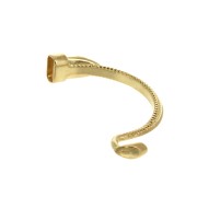 95mm Worked Half bracelet connector for cord - Fine Gold Plated x1|raw }}
