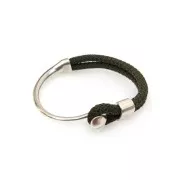 Intercalaire demi-bracelet 95 mm pour cordon - Antique Silver Plating x1