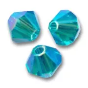 PureCrystal Crystal Bicones 4mm Blue Zircon AB2X x50