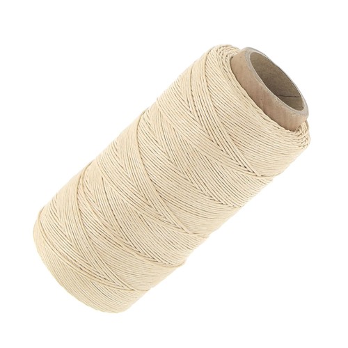 Spool of waxed linen thread 0.7 mm Cream n°16 x100g