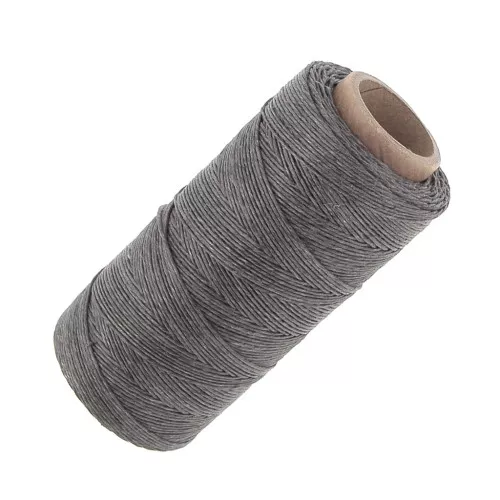 Spool of waxed linen thread 0.7 mm Grey n°3 x100g