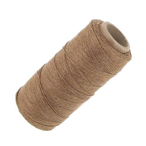 Spool of waxed linen thread 0.7 mm Light Brown n°5 x100g