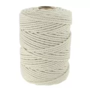 3mm cotton cord spool for macramé - Unbleached x100m