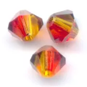 PureCrystal Crystal Bicones 4mm Fireopal Satin x50