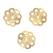 8mm Bead cups - flowers - Fine Gold Plated x6