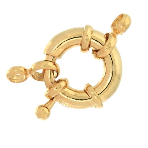 15mm Buoy clasp for bracelet or necklace - Gold Tone x1