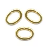 Jumprings open oval 6x4x0.9mm Gilded with fine 24K x50
