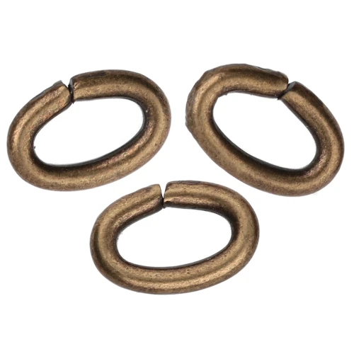 Open oval rings 6x4x1 mm - bronze x50