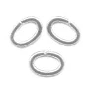 Jumprings open oval 6x4x0.9mm Fine silver plating x50