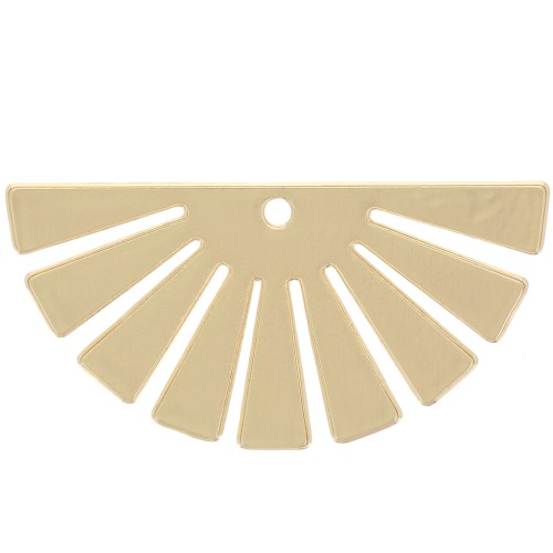 12x25mm Fan - half sun pendant - Gold Tone x1