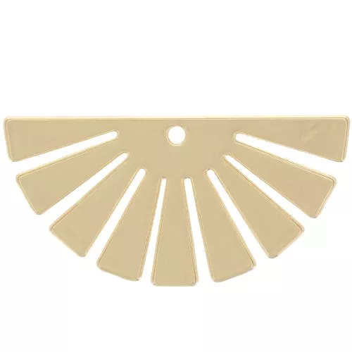 12x25mm Fan - half sun pendant - Gold Tone x1