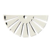 12x25mm Fan - half sun pendant - Silver Tone x1