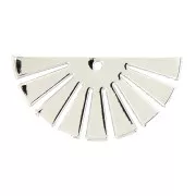 12x25mm Fan - half sun pendant - Silver Tone x1
