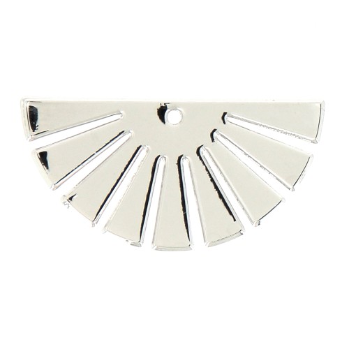 12x25mm Fan - half sun pendant - Silver Tone x1
