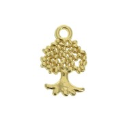 13x8mm Tree charm - Fine Gold Plated x1|raw }}