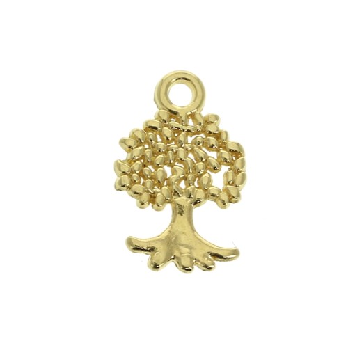 13x8mm Tree charm - Fine Gold Plated x1