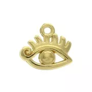 11x12mm Eye charm - Fine Gold Plated x1