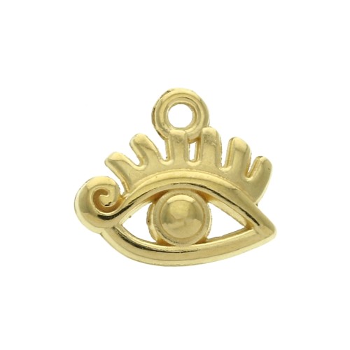 11x12mm Eye charm - Fine Gold Plated x1