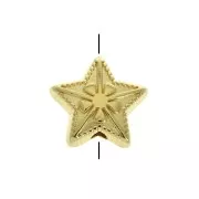10mm Star bead - Fine Gold Plated x1