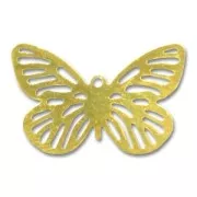 Butterfly charms 15x24mm Gold tone x10