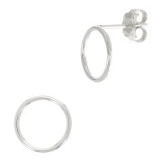 10mm 925 Sterling Silver Hollow circle Earstuds x2|raw }}