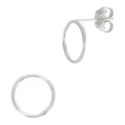 10mm 925 Sterling Silver Hollow circle Earstuds x2