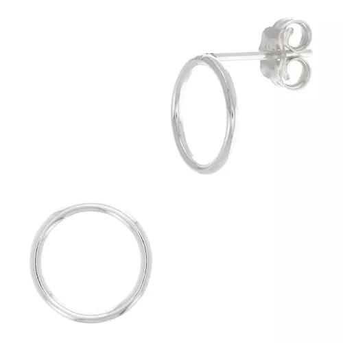 10mm 925 Sterling Silver Hollow circle Earstuds x2