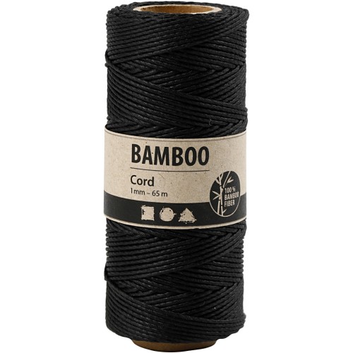 Spool of 65 metres of 1 mm bamboo yarn - Black x1