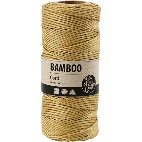 Spool of 65 metres of 1 mm bamboo yarn - Gold x 1