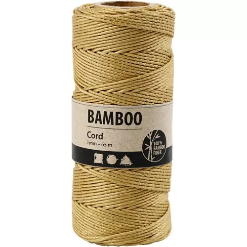 Spool of 65 metres of 1 mm bamboo yarn - Gold x 1
