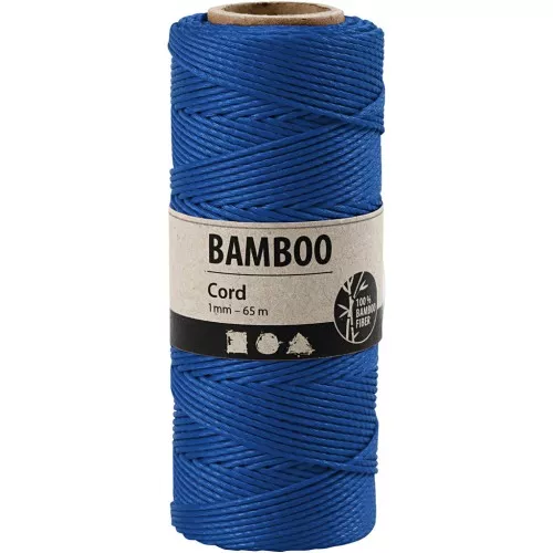 Spool of 65 metres of 1 mm bamboo yarn - Hard Blue x1