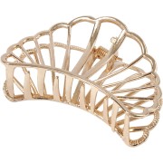 52x80mm Crocodile hair clip - Shell shape - Gold Tone x1