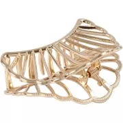 52x80mm Crocodile hair clip - Shell shape - Gold Tone x1