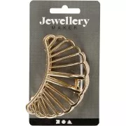 52x80mm Crocodile hair clip - Shell shape - Gold Tone x1